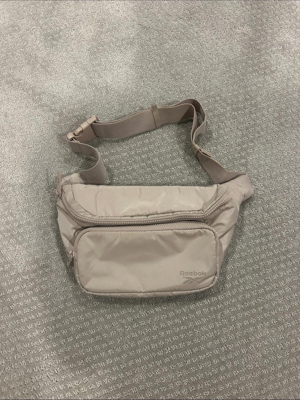 Reebok Beige Waist Bag with Front Zip Pocket